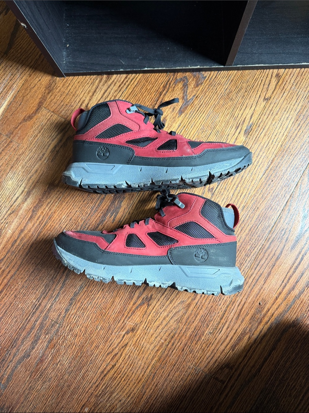 Timberland Kids' Red and Black Trail Sneakers